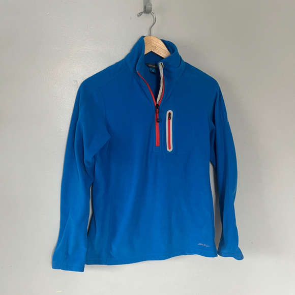 Eddie Bauer Women's Bright Blue Fleece Pullover Medium - Picture 3 of 8
